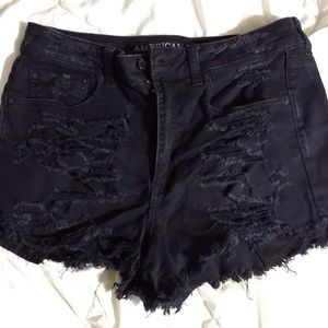 Womans AE Hi Rise Festival Shorts Black 12